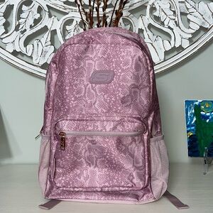 Great condition only used a few times Skechers Backpack pink Snakeskin print